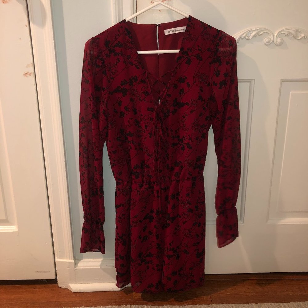 Red and Black Floral Romper